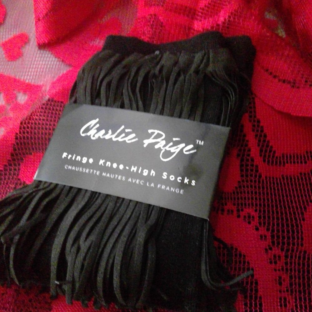 Charlie Paige Fringe Knee-High Socks - Picture 3 of 3